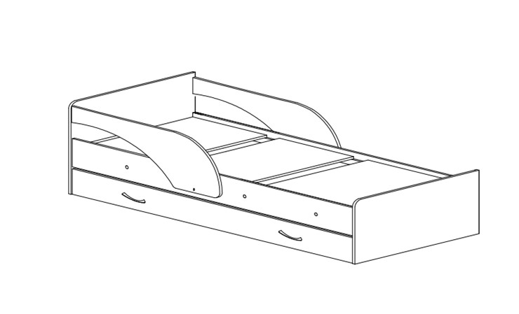 Кровать детская Максимка, корпус Шимо светлый, фасад Шимо темный в Самаре - изображение 1