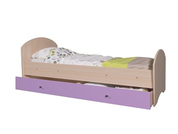 Кровать детская с ящиком Мозайка без бортиков, корпус Млечный дуб/фасад Ирис (щиты) в Тольятти
