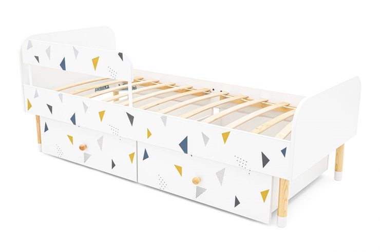 Кроватка Stumpa Классика "Треугольники желтый, синий" в Тольятти - изображение 7