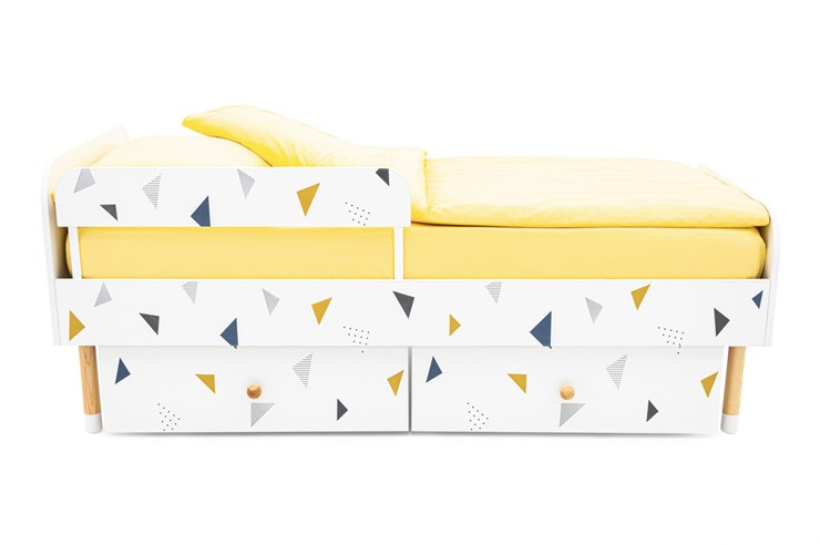 Кроватка Stumpa Классика "Треугольники желтый, синий" в Тольятти - изображение 8