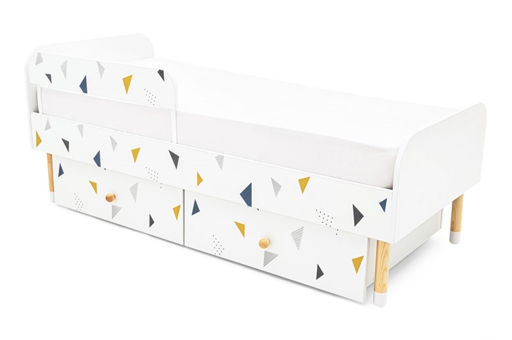 Кроватка Stumpa Классика "Треугольники желтый, синий" в Тольятти - изображение 9