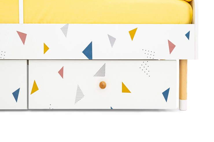 Кровать в детскую Stumpa Классика "Треугольники желтый, синий, розовый" в Тольятти - изображение 6