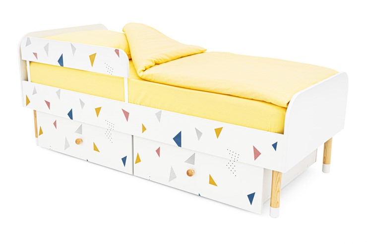 Кровать в детскую Stumpa Классика "Треугольники желтый, синий, розовый" в Тольятти - изображение 7