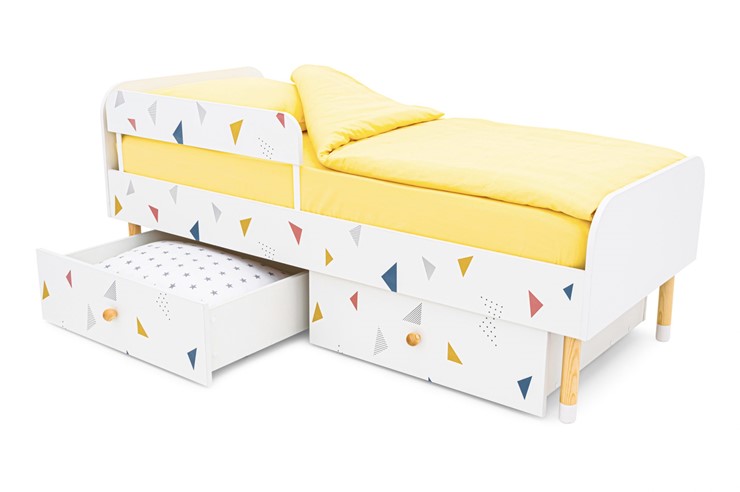 Кровать в детскую Stumpa Классика "Треугольники желтый, синий, розовый" в Тольятти - изображение 8