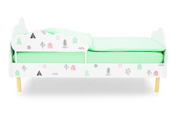 Кровать в детскую Stumpa Облако "Домики розовый, бирюзовый" в Тольятти - предосмотр 1
