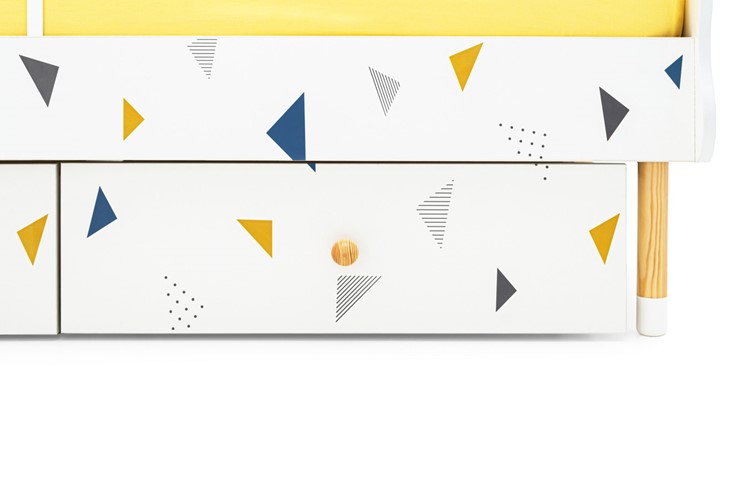 Кроватка Stumpa Облако "Треугольники желтый, синий" в Тольятти - изображение 2