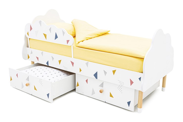 Кровать в детскую Stumpa Облако "Треугольники желтый, синий, розовый" в Тольятти - изображение 4
