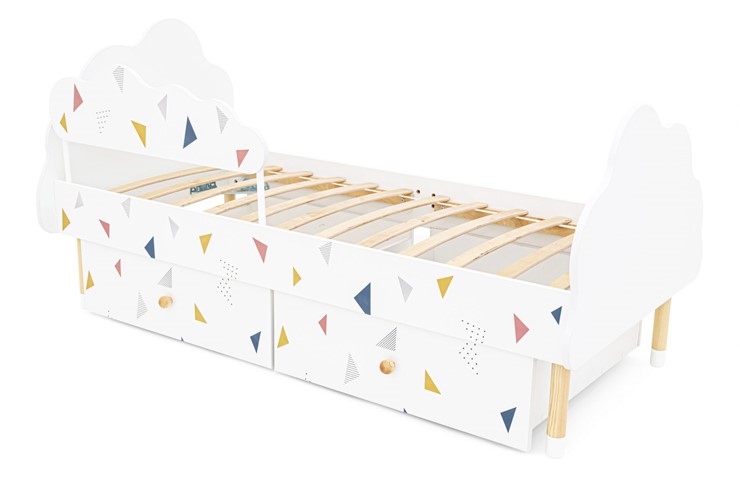 Кровать в детскую Stumpa Облако "Треугольники желтый, синий, розовый" в Тольятти - изображение 7
