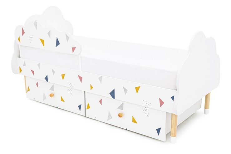 Кровать в детскую Stumpa Облако "Треугольники желтый, синий, розовый" в Тольятти - изображение 9