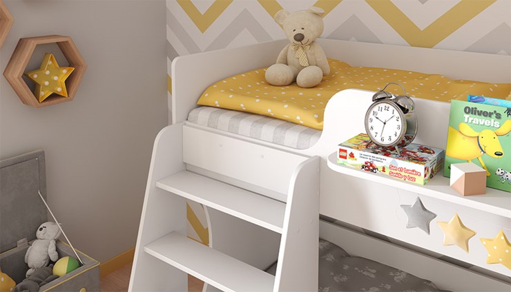 Кровать-чердак POLINI Kids Dream 1500 Белый в Самаре - изображение 4