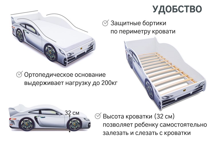 Кровать-машина в детскую Porsche в Тольятти - изображение 6
