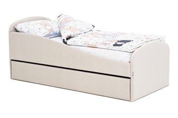 Кровать с ящиком Letmo ванильный (велюр) в Самаре