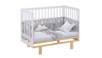 Кроватка в детскую серия 3400 POLINI Kids Simple 340 Белый / Натуральный в Самаре - предосмотр 8