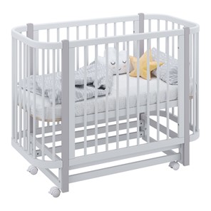 Кроватка в детскую POLINI Kids Simple 350 Белый / Серый в Сызрани