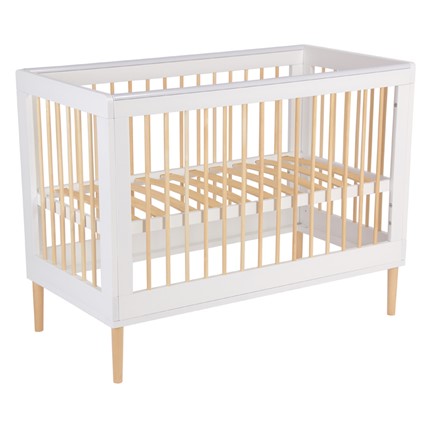 Кровать для новорожденных POLINI Kids Simple 360 Белый / Натуральный в Самаре - изображение