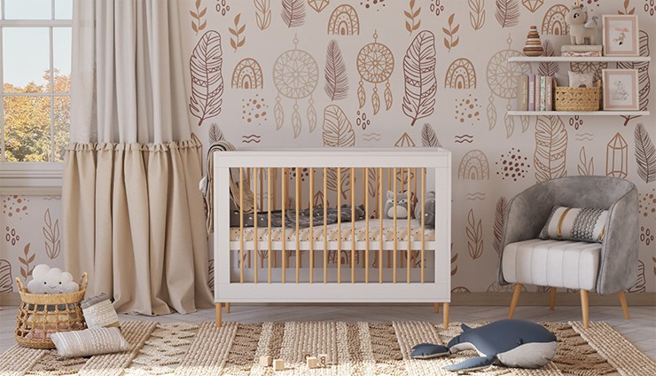 Кровать для новорожденных POLINI Kids Simple 360 Белый / Натуральный в Самаре - изображение 6