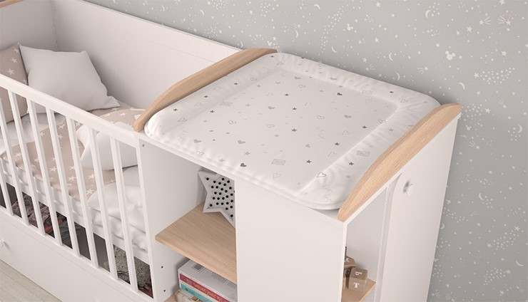 Детская кровать с комодом POLINI Kids Ameli 800 Белый / Дуб пастельный, серия AMELI в Самаре - изображение 4