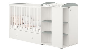 Детская кровать с комодом POLINI Kids Ameli 800 Белый / Серый, серия AMELI в Самаре - предосмотр 1