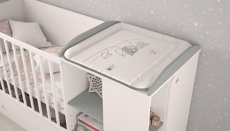 Детская кровать с комодом POLINI Kids Ameli 800 Белый / Серый, серия AMELI в Тольятти - изображение 3
