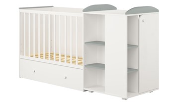 Детская кровать с комодом POLINI Kids Ameli 800 Белый / Серый, серия AMELI в Самаре - предосмотр