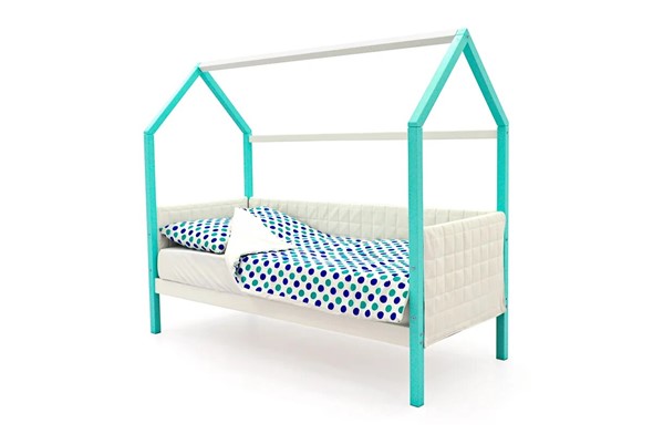 Кровать-домик в детскую «Svogen мятный-белый» мягкая в Самаре - изображение