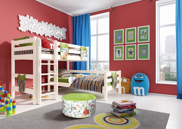 Детская 2-ярусная кровать Соня, Вариант 7 Белый в Тольятти - изображение