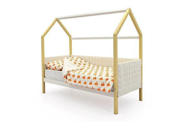 Кровать-домик в детскую «Svogen бежево-белый» мягкая в Тольятти - изображение