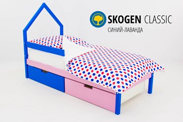 Кровать-домик мини Skogen синий-лаванда в Тольятти - предосмотр