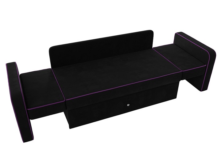 Детский диван-трансформер Смарт, Черный/Фиолетовый (Микровельвет) в Самаре - изображение 2