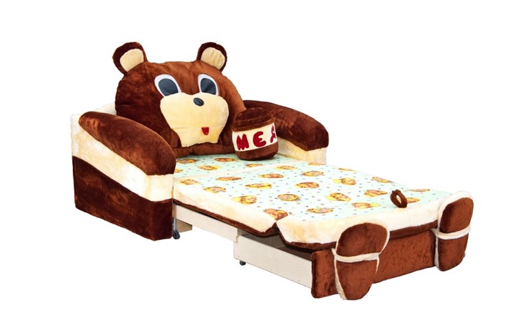 Диван детский Медведь с подушкой, ширина 120 см в Самаре - изображение 2