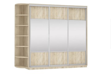 Шкаф 3-х створчатый Экспресс (Комби), со стеллажом 2100х600х2200, дуб сонома в Тольятти