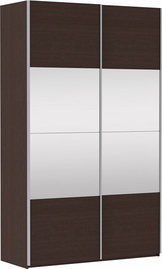 Шкаф 2-х створчатый Прайм (ДСП/Зеркало) 1400x570x2300, венге в Тольятти - изображение 2
