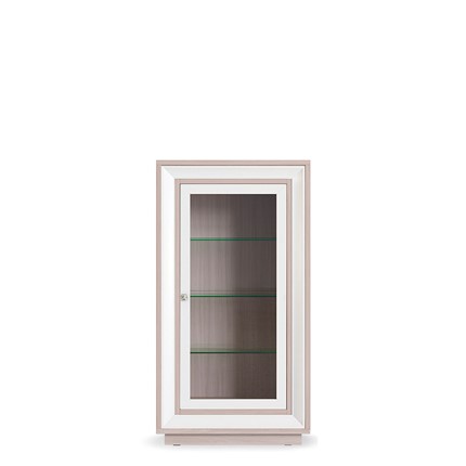 Шкаф низкий  (1 стеклодверь) Прато 776, Ясень светлый \ жемчуг в Тольятти - изображение