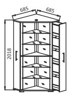 Угловой шкаф Витрина - 2 в Самаре - изображение 2