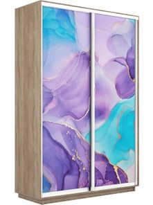 Шкаф двухдверный Экспресс 1200x450x2200, Абстракция фиолетовая/дуб сонома в Тольятти