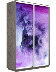 Шкаф 2-дверный Экспресс 1200x450x2200, Фиолетовый дым/бетон в Тольятти