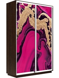Шкаф 2-дверный Экспресс 1200x450x2400, Абстракция розовая/венге в Тольятти