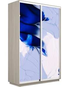 Шкаф Экспресс 1400x450x2200, Абстракция бело-голубая/шимо светлый в Тольятти