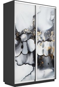 Шкаф Экспресс 1400x600x2400, Абстракция серая/серый диамант в Тольятти
