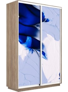 Шкаф 2-створчатый Экспресс 1600x600x2400, Абстракция бело-голубая/дуб сонома в Тольятти