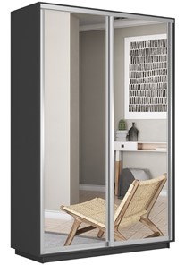 Шкаф 2-х дверный Экспресс (2 зеркала) 1600x600x2200, серый диамант в Тольятти