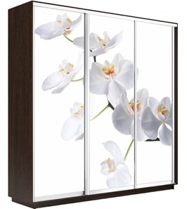 Шкаф 3-х дверный Экспресс 2100х450х2200, Орхидея белая/венге в Тольятти