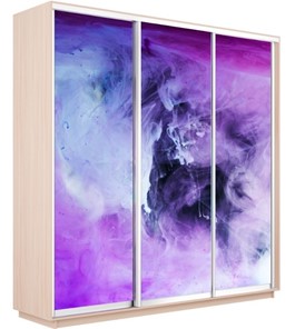 Шкаф 3-створчатый Экспресс 2100х600х2400, Фиолетовый дым/дуб молочный в Тольятти