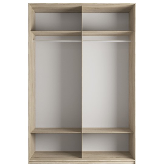 Шкаф 2-створчатый Эста (Зеркало/Стекло черное) 1600x660x2400, белый снег в Тольятти - изображение 1