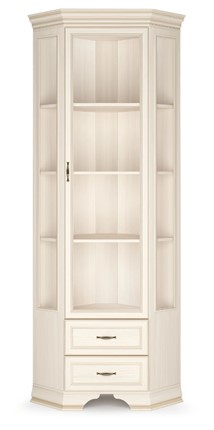 Угловой шкаф-витрина Сиена, Бодега белый / патина золото в Самаре - изображение