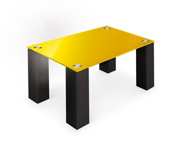 Журнальный стол Колизей-8, черный/желтое стекло в Сызрани