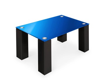 Журнальный столик Колизей-8, черный/синее стекло в Самаре