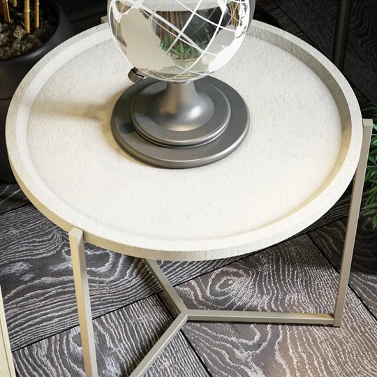Круглый столик Бруно, лайт стоун/титан в Самаре - изображение 1