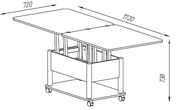Складной стол-трансформер Дебют-3, серый/белый в Самаре - предосмотр 4
