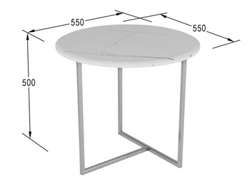 Круглый столик Альбано (белый мрамор-хром) в Самаре - предосмотр 2